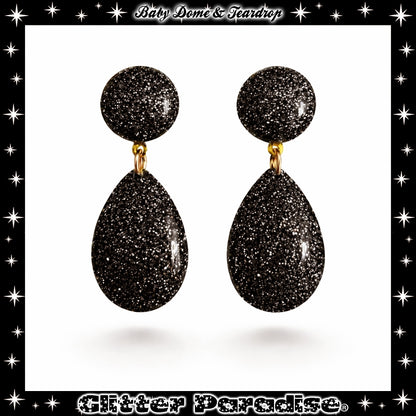 Pendientes: Lucite Baby Dome and Teardrop