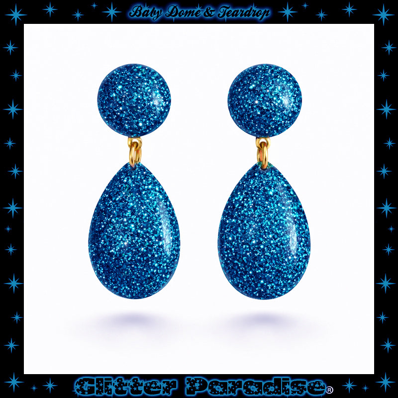 Pendientes: Lucite Baby Dome and Teardrop