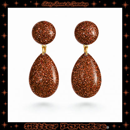 Pendientes: Lucite Baby Dome and Teardrop