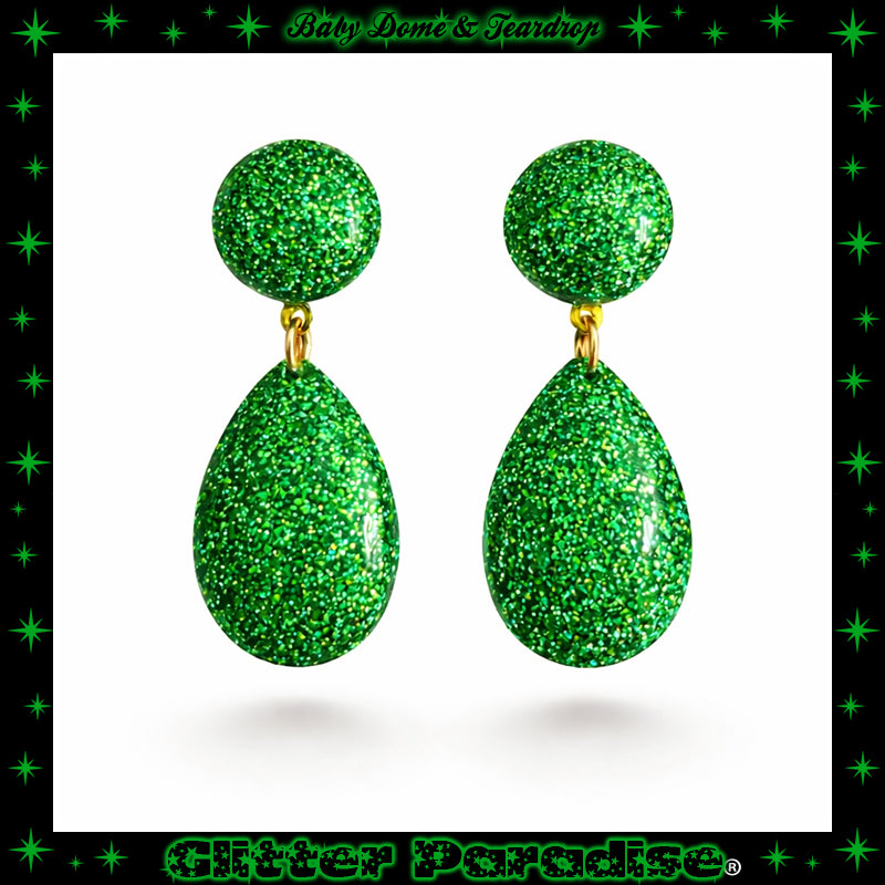 Pendientes: Lucite Baby Dome and Teardrop