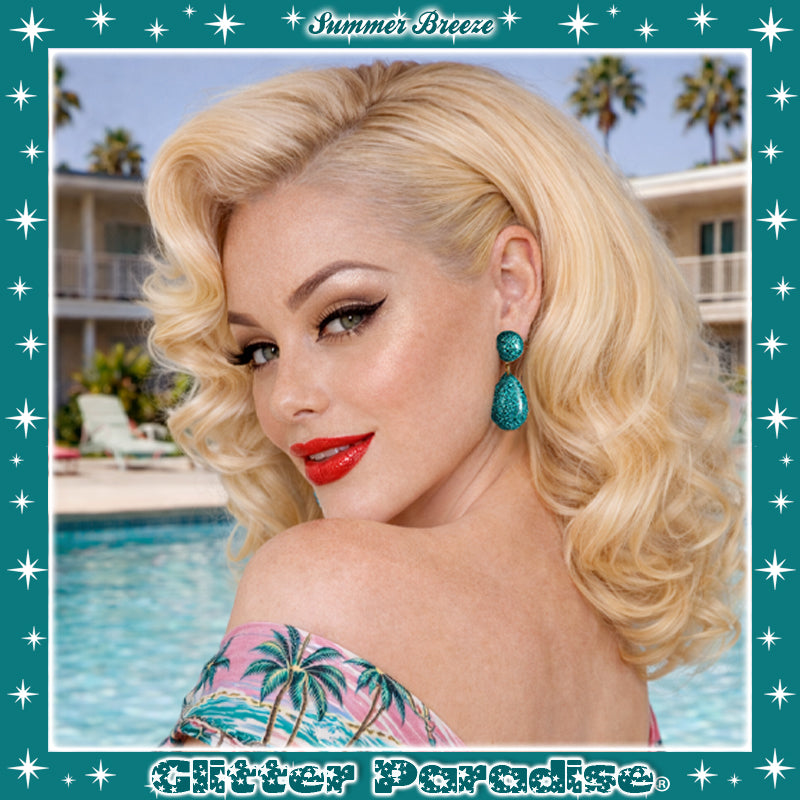 Pendientes: Lucite Baby Dome and Teardrop