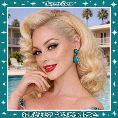 Pendientes: Lucite Baby Dome and Teardrop