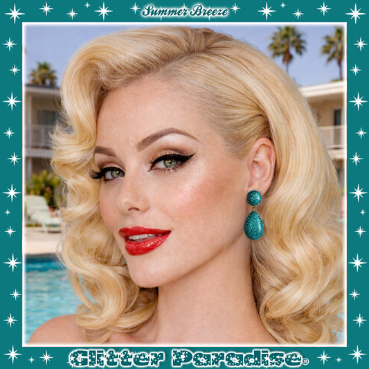 Pendientes: Lucite Baby Dome and Teardrop