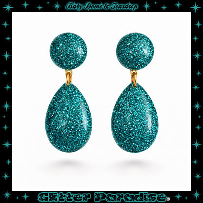Pendientes: Lucite Baby Dome and Teardrop