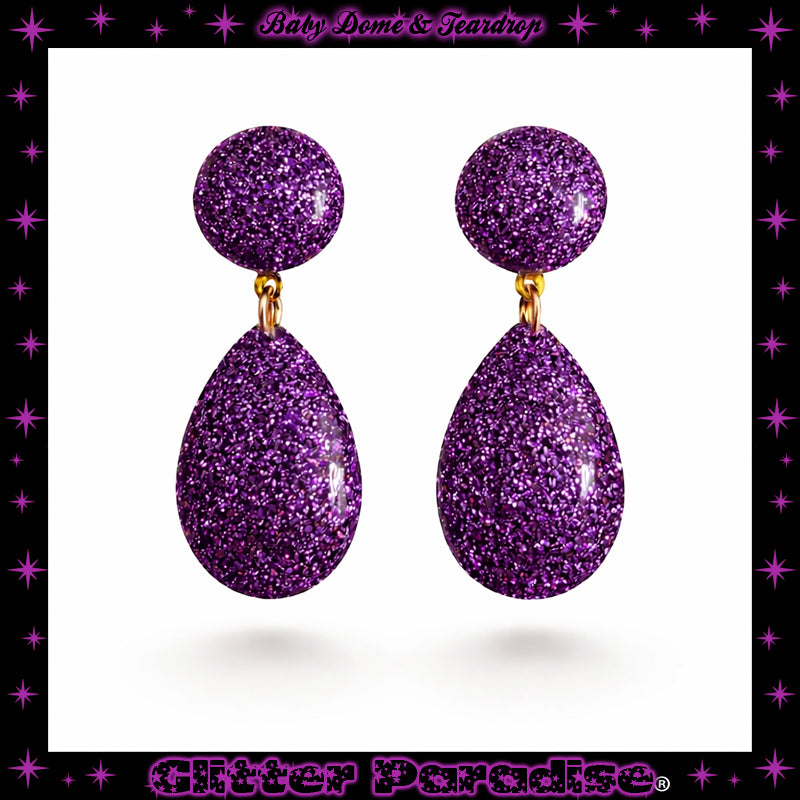 Pendientes: Lucite Baby Dome and Teardrop