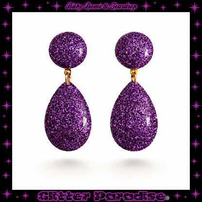 Pendientes: Lucite Baby Dome and Teardrop