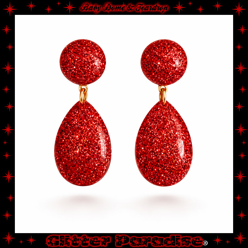Pendientes: Lucite Baby Dome and Teardrop