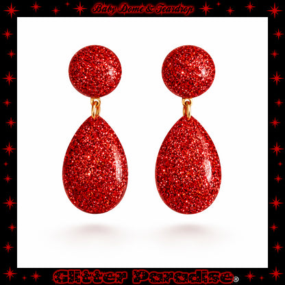 Pendientes: Lucite Baby Dome and Teardrop