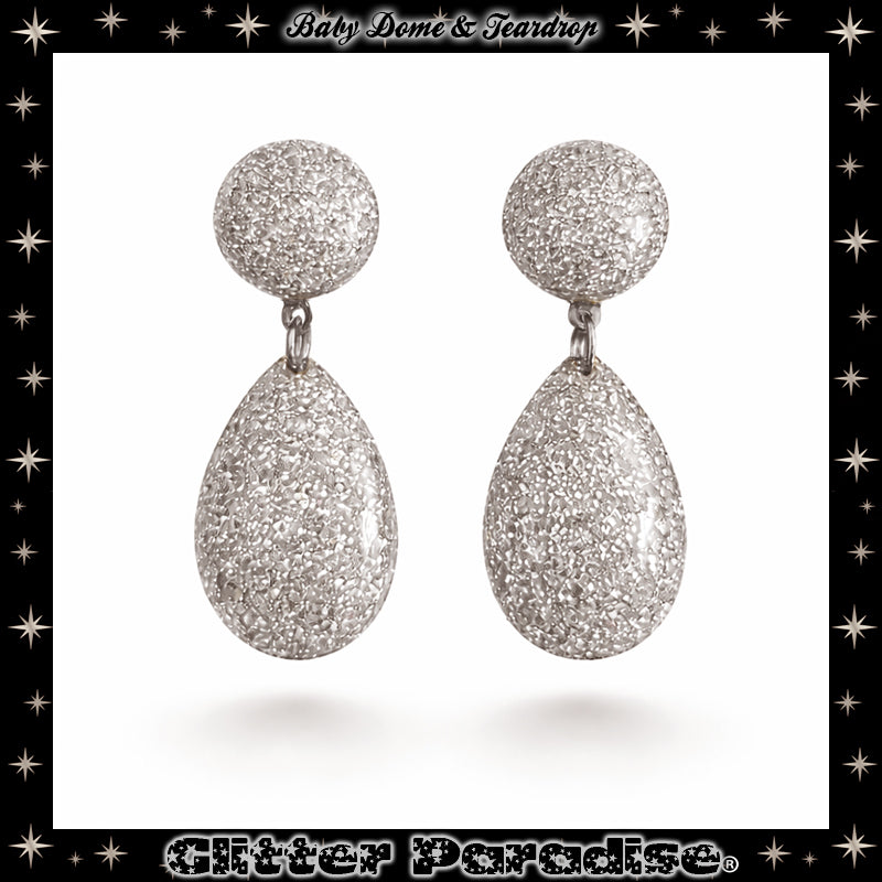 Pendientes: Lucite Baby Dome and Teardrop