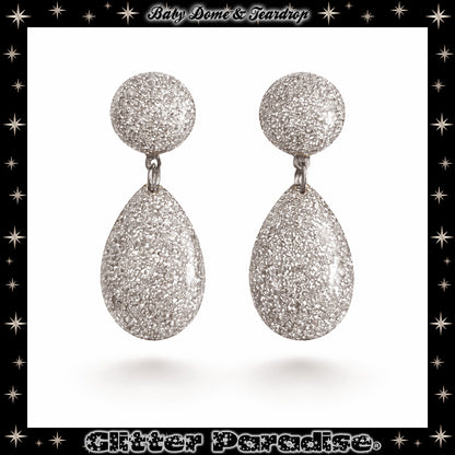 Pendientes: Lucite Baby Dome and Teardrop