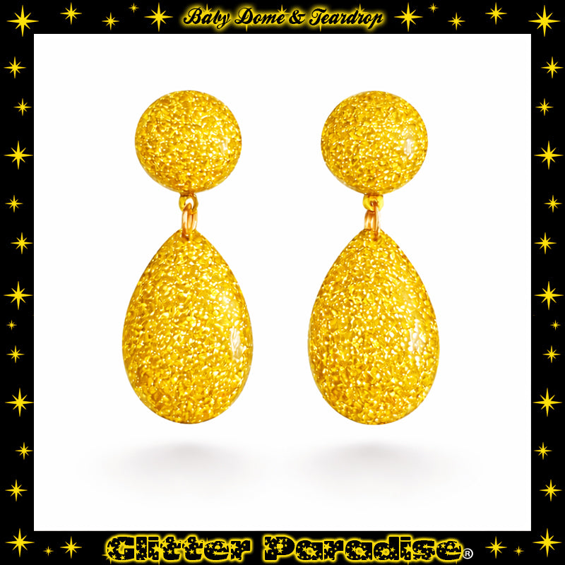 Pendientes: Lucite Baby Dome and Teardrop
