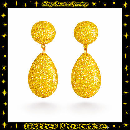 Pendientes: Lucite Baby Dome and Teardrop