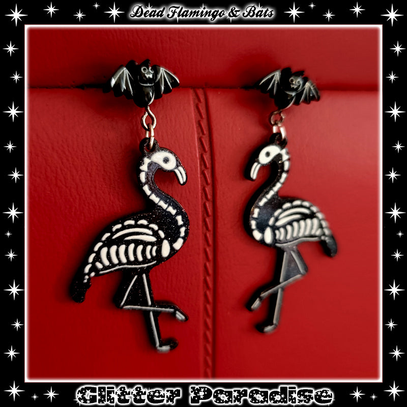Earrings: Dead Flamingos and Bats