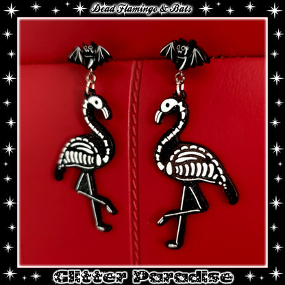 Earrings: Dead Flamingos and Bats