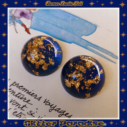 Boucles d'oreilles: Gold Foil Lucite Dômes