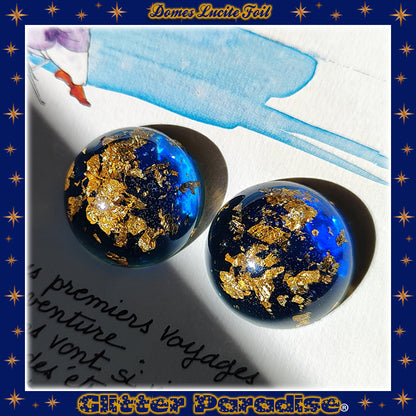 Boucles d'oreilles: Gold Foil Lucite Dômes