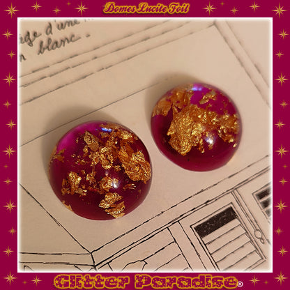 Boucles d'oreilles: Gold Foil Lucite Dômes