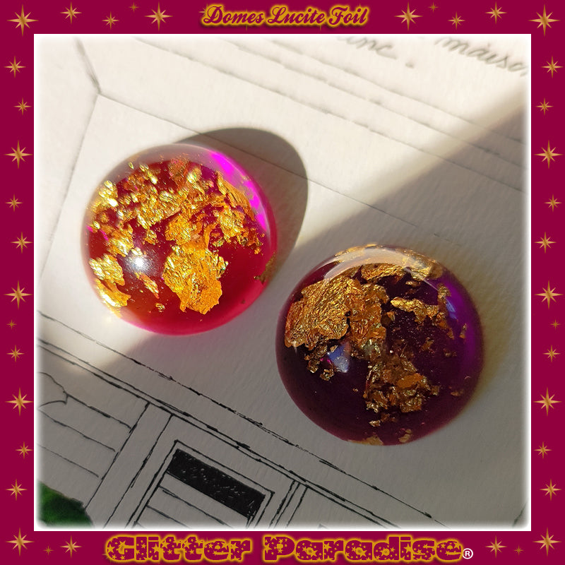 Boucles d'oreilles: Gold Foil Lucite Dômes