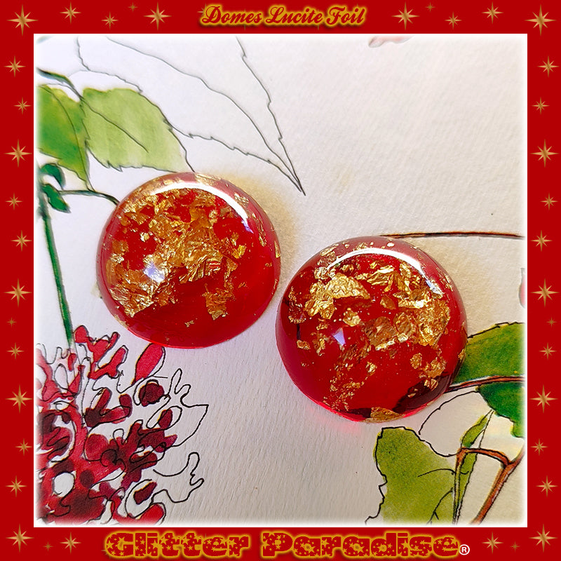 Boucles d'oreilles: Gold Foil Lucite Dômes