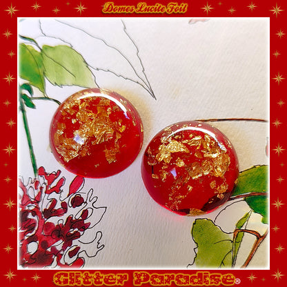 Boucles d'oreilles: Gold Foil Lucite Dômes