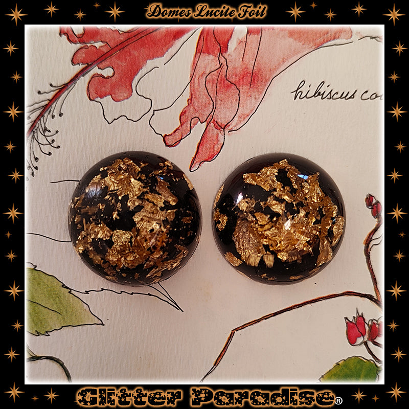 Boucles d'oreilles: Gold Foil Lucite Dômes