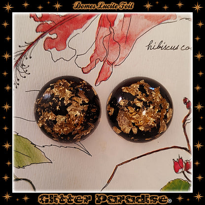 Boucles d'oreilles: Gold Foil Lucite Dômes