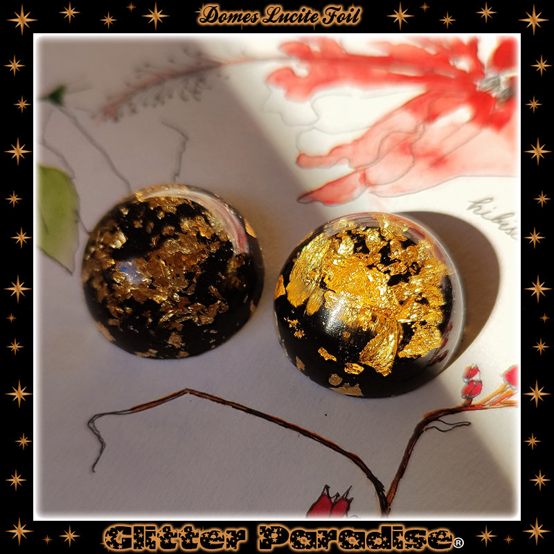 Boucles d'oreilles: Gold Foil Lucite Dômes