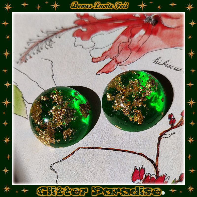 Boucles d'oreilles: Gold Foil Lucite Dômes