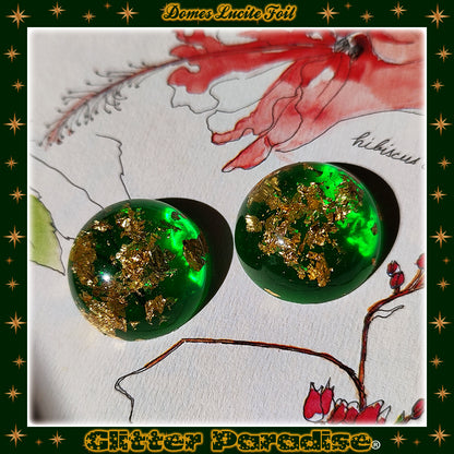 Boucles d'oreilles: Gold Foil Lucite Dômes
