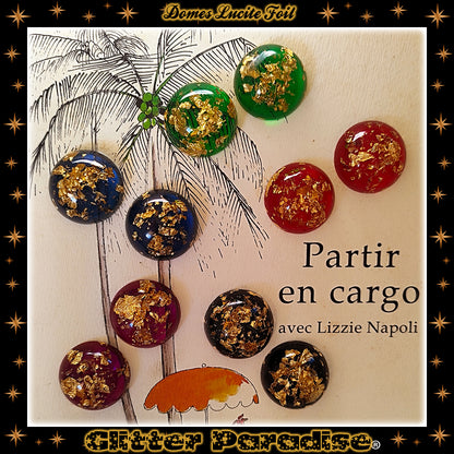 Boucles d'oreilles: Gold Foil Lucite Dômes