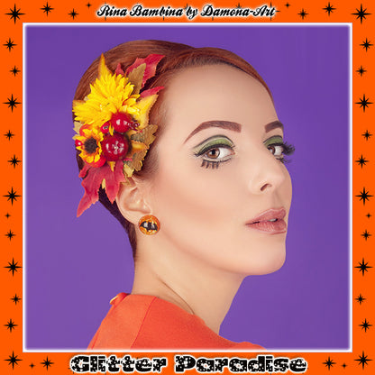 Boucles d'Oreilles : Dome Pumpkin Bat