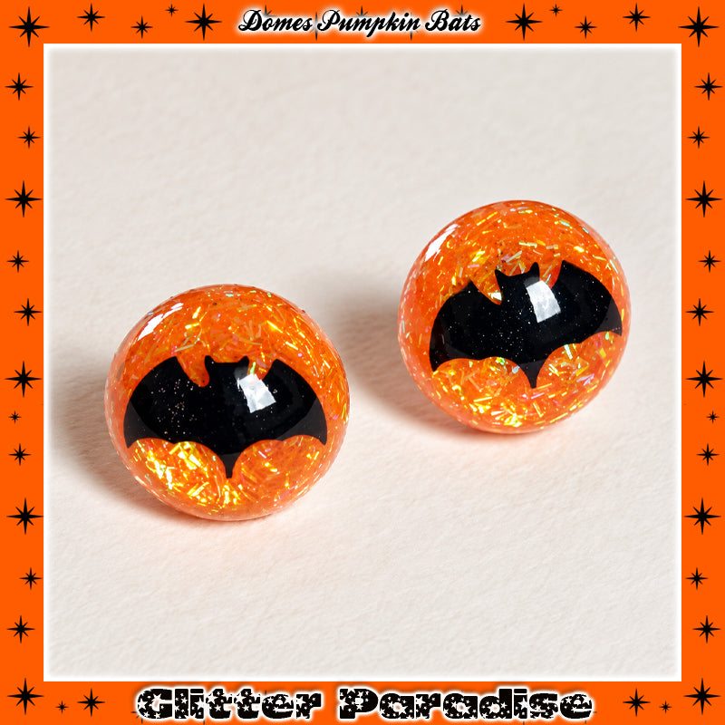 Boucles d'Oreilles : Dome Pumpkin Bat