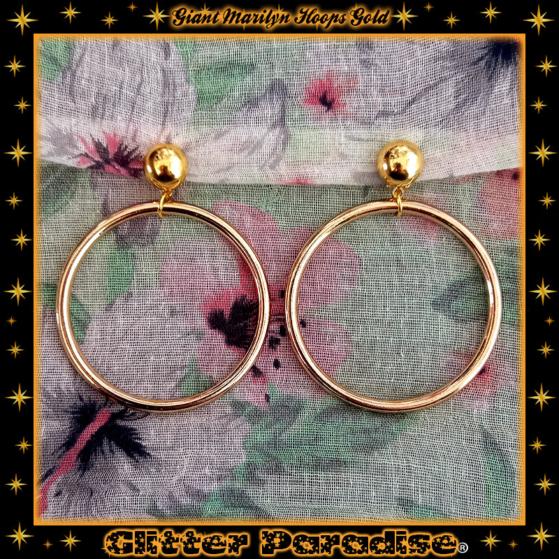 Pendientes: Giant Marilyn Hoops Gold