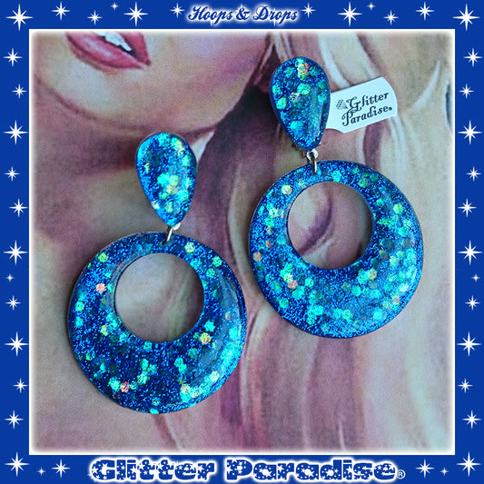 Earrings: Confetti Lucite Hoops and Drops Dots