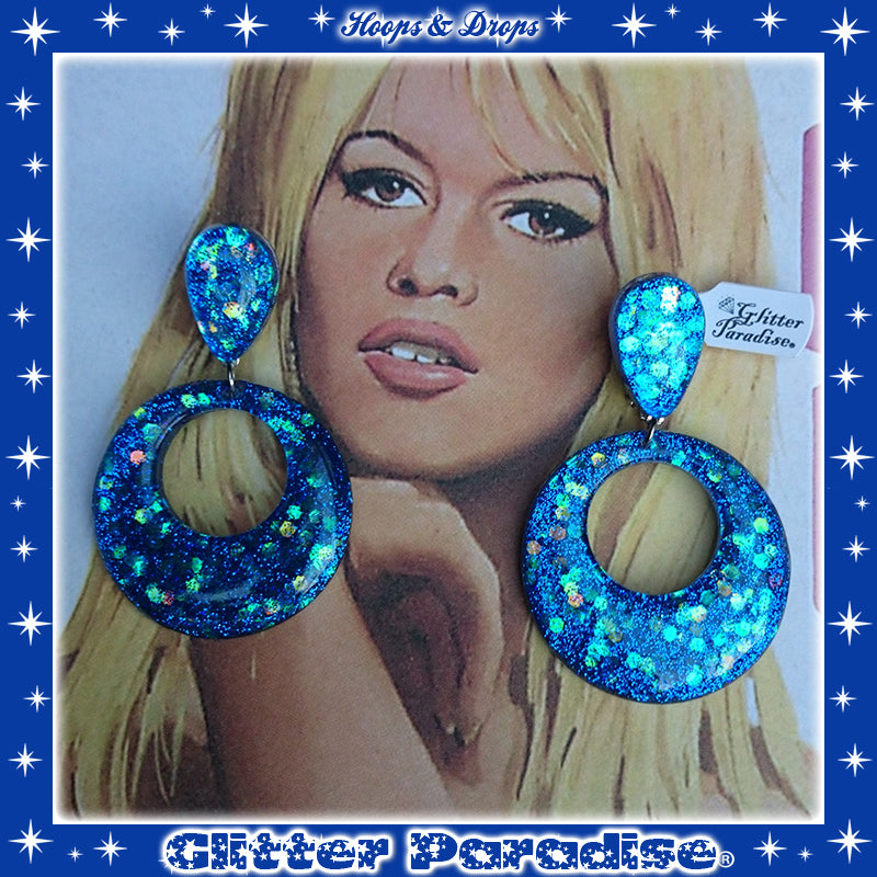 Earrings: Confetti Lucite Hoops and Drops Dots
