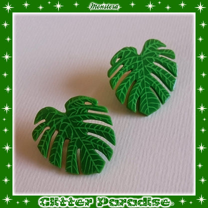 Earrings: Monstera