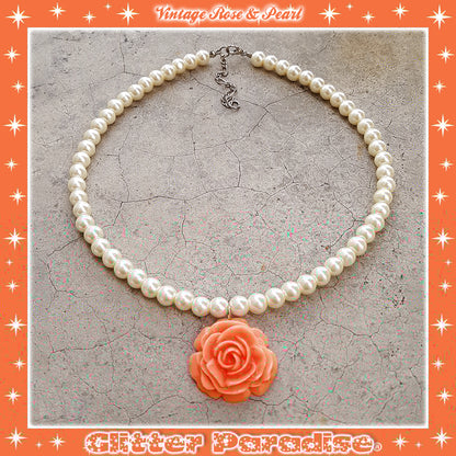 Collar: Vintage Rose and Pearls