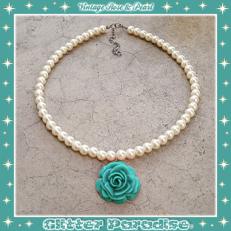 Collar: Vintage Rose and Pearls