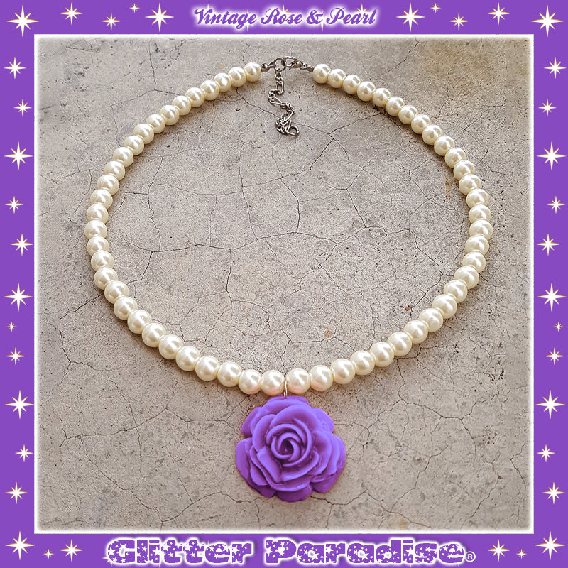 Collar: Vintage Rose and Pearls