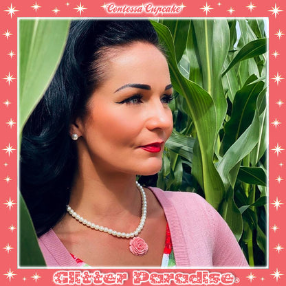 Collar: Vintage Rose and Pearls