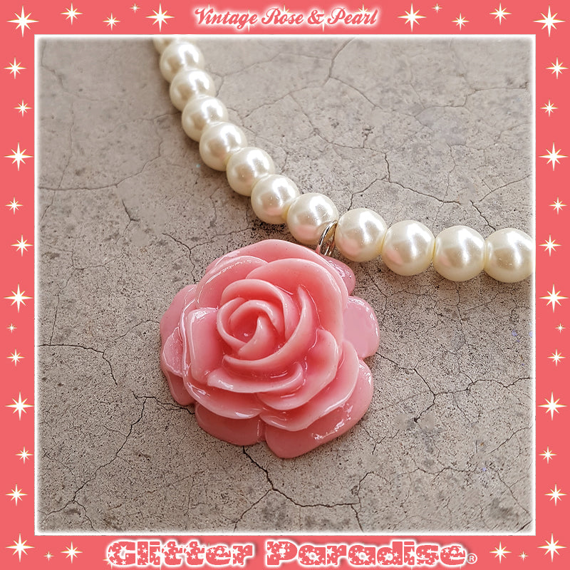 Collar: Vintage Rose and Pearls