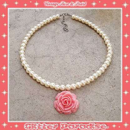 Collar: Vintage Rose and Pearls