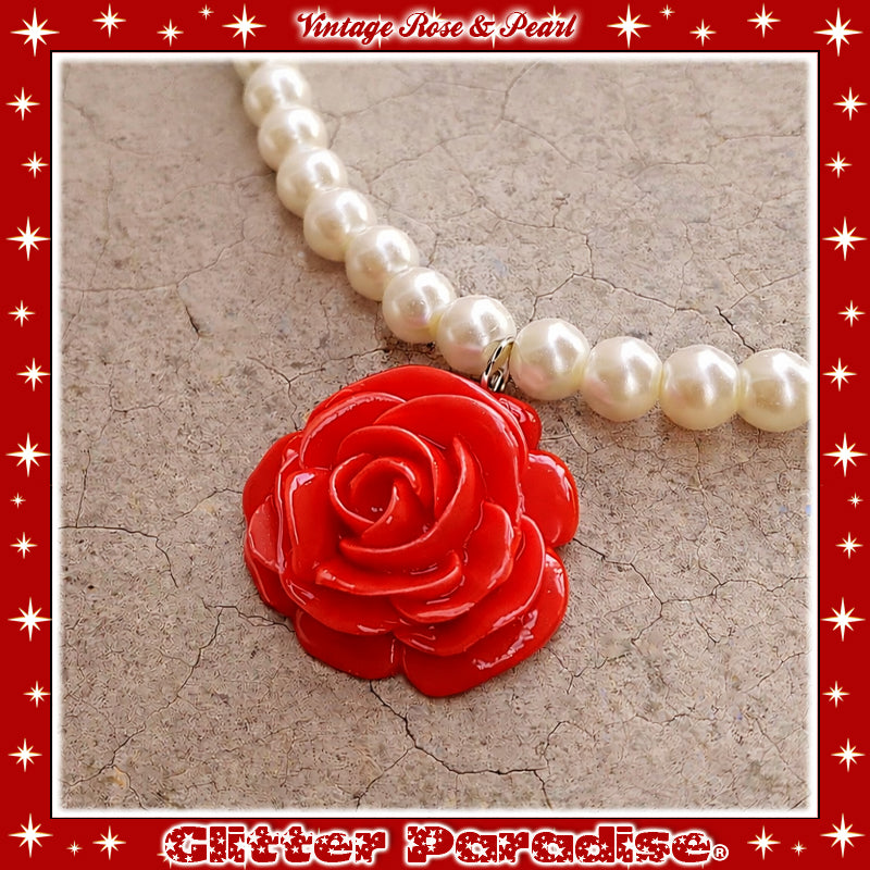 Collar: Vintage Rose and Pearls