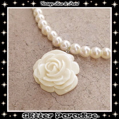 Collar: Vintage Rose and Pearls