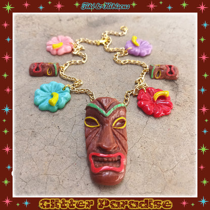 Necklace: Tiki and Hibiscus