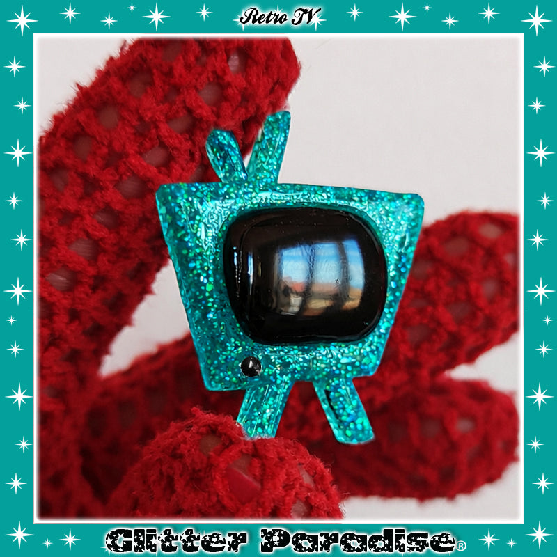 Pendientes: Confetti Lucite Retro TV
