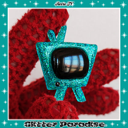 Pendientes: Confetti Lucite Retro TV