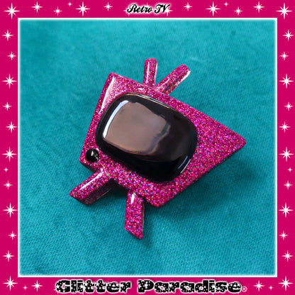 Pendientes: Confetti Lucite Retro TV