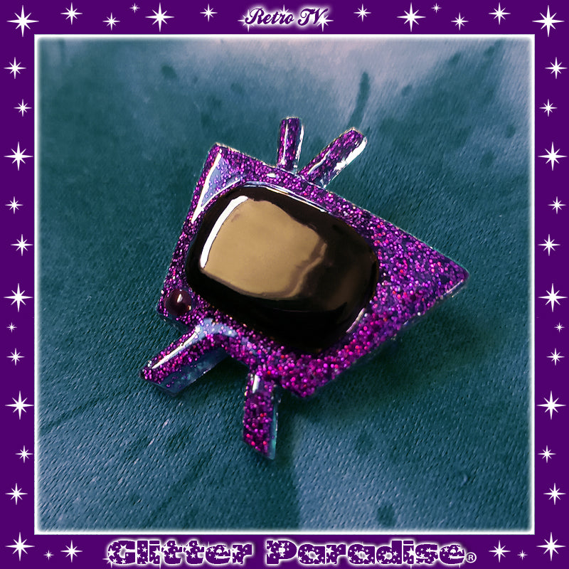 Pendientes: Confetti Lucite Retro TV