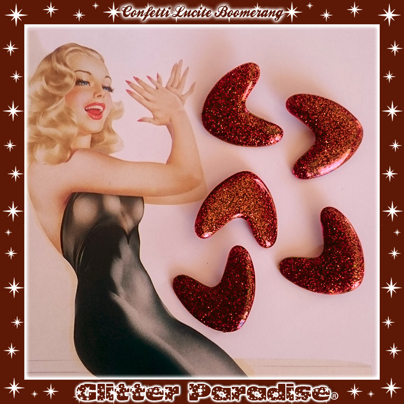 Pendientes: Confetti Lucite Boomerang Dust